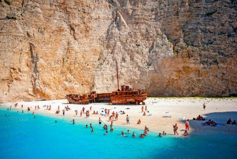 Navagio or Shipwreck: The Shipwreck is one of the most photographed landscapes in Greece.