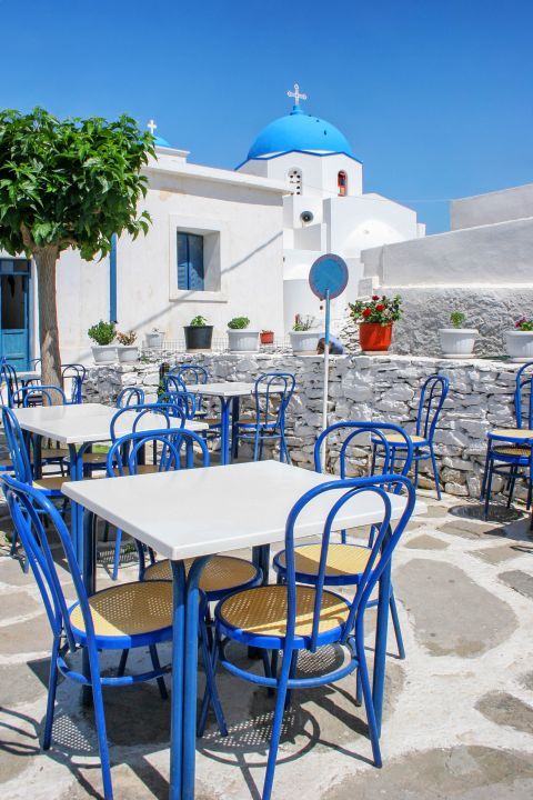 Chora: Tables of a local cafe