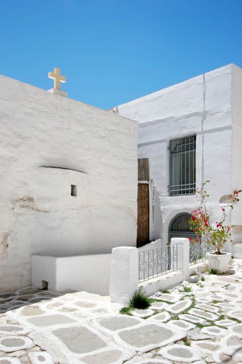 Parikia: A whitewashed church