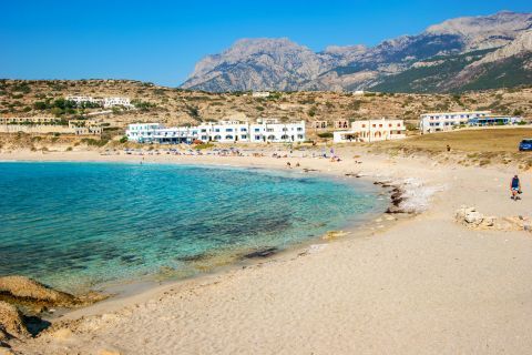 Lefkos beach: Turquoise waters and soft sand.