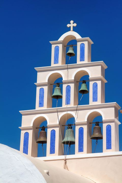 Akrotiri: The belfry of an impressive church