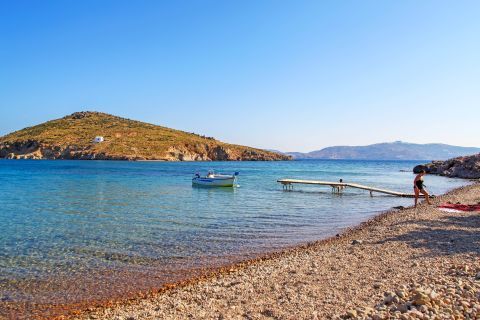 Geranou: A quiet beach with beautiful view.