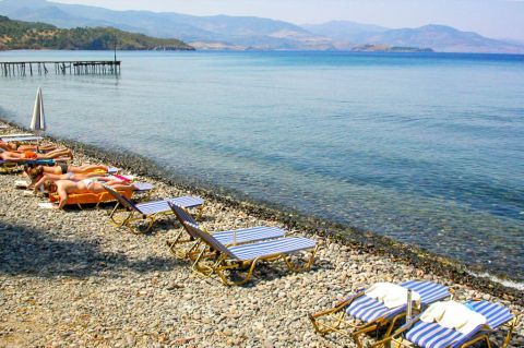 Molyvos beach: Relaxing moments by the sea.