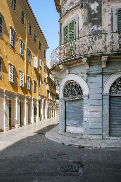Town: Old buildings, Corfu Town.