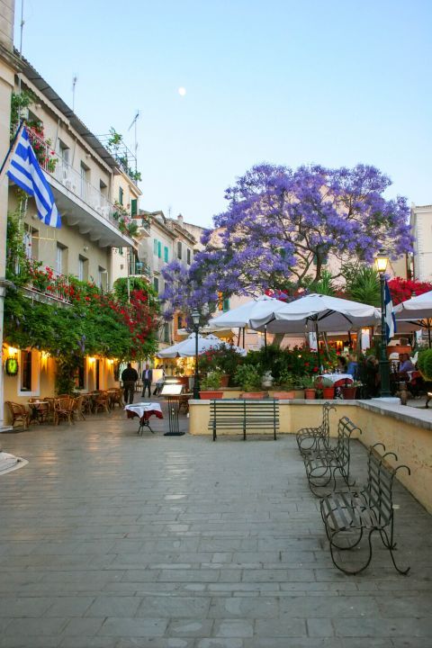 Town: Lovely cafes and restaurants in Corfu Town.