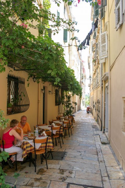 Town: Enjoy a delicious, Greek meal in Corfu Town.