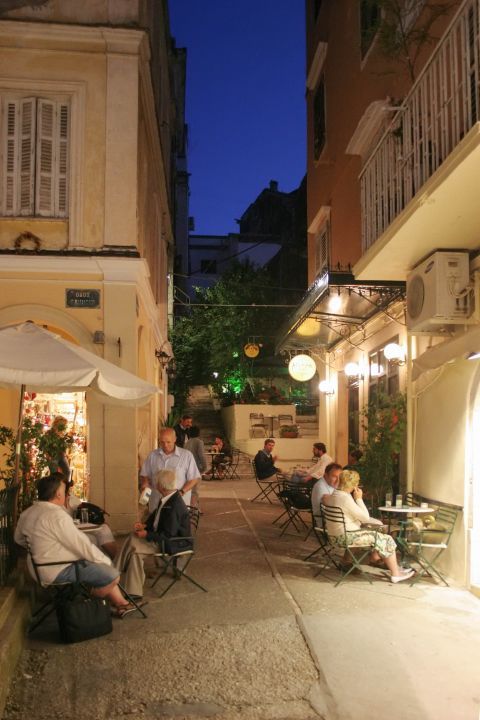 Town: Nighttime in Corfu Town.