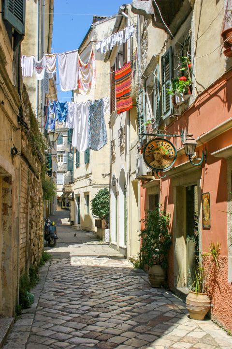 Town: The narrow streets of Corfu Town.