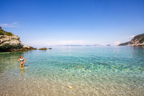 Agios Ioannis: Swim in the crystal clear waters of Agios Ioannis beach.