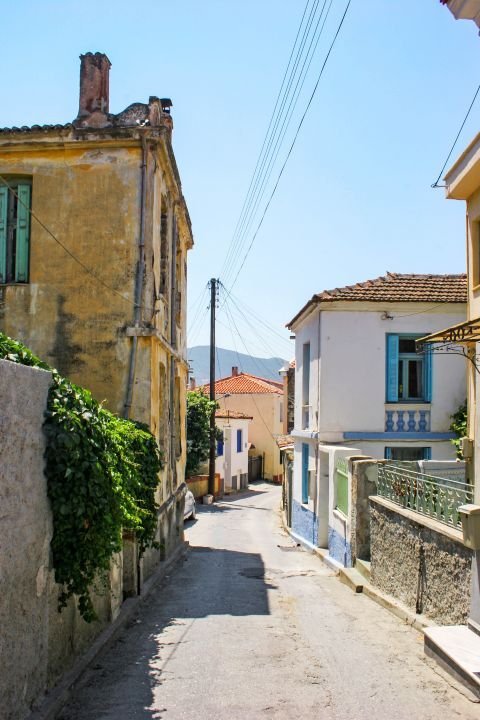 Mytilene: A narrow street in Mytilene.