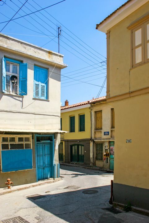 Mytilene: A spot with old buildings.