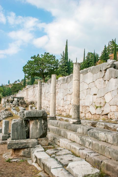 Ancient Site: The Stoa of the Athenians is located at the center of Apollo sanctuary.