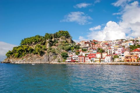 Town: Parga boasts colorful two and three-storey houses with wooden balconies and tiled roofs.