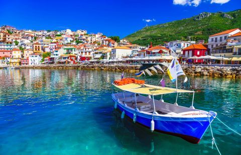 Town: Distant view of Parga Town