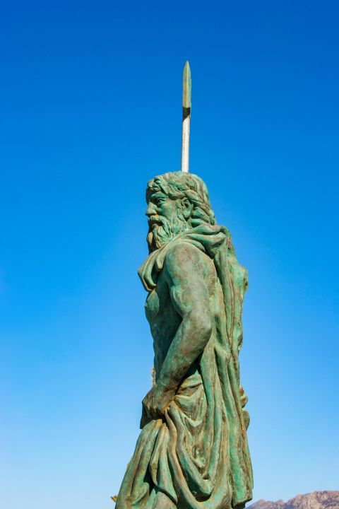 Mastichari: Statue of Neptune, the God of the sea in Greek mythology.