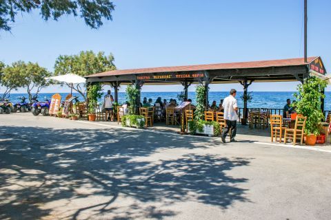 Milatos: A traditional tavern on the beachfront of Milatos village.