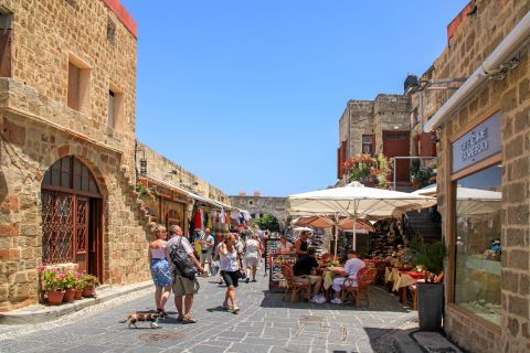 Town: Medieval is perfectly mixed with contemporary in Rhodes Town.