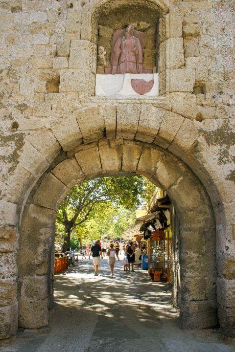 Town: One of the many stone built arches that are found all over Rhodes Town.