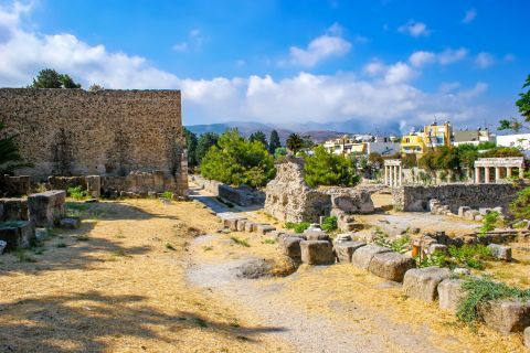 Town: In Ancient Agora a number of temples, baths, columns and walls are found