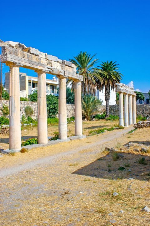 Town: Temple columns at the Ancient Agora of Kos