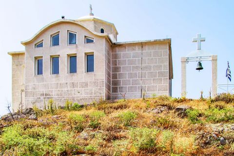 Myrina: The unique architecture of Agios Nikolaos church.