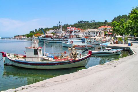 Limenas: A tranquil spot on the port of Thassos.