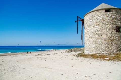 Agios Ioannis: Half-ruined windmill, built of stone.
