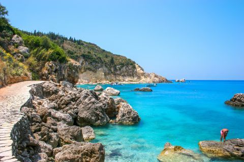 Agios Nikitas: Abrupt rock formations and crystal clear waters.