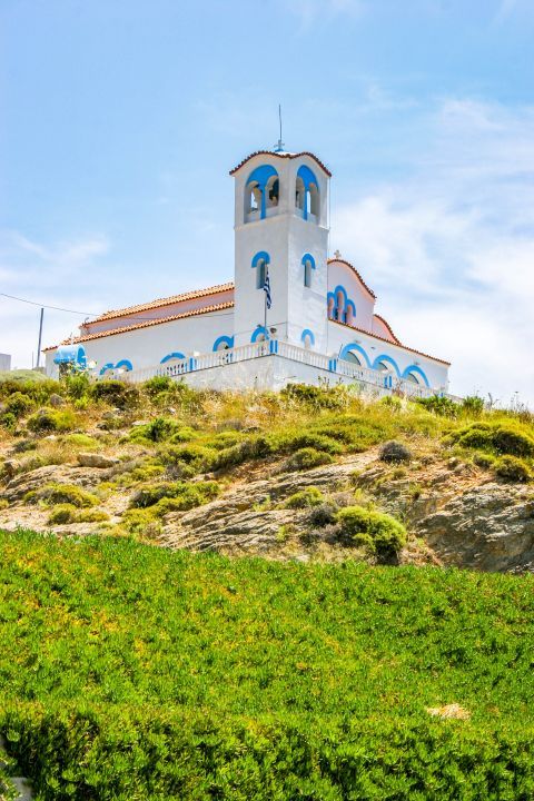 Linaria: A beautiful church, built on a high spot.