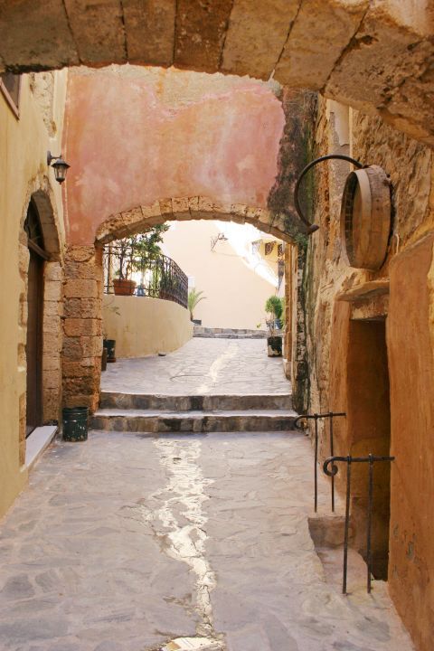 Town: Exploring the archways of Chania Town.