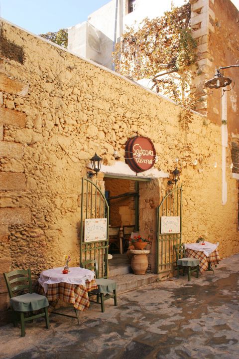 Town: A traditional, Cretan tavern.