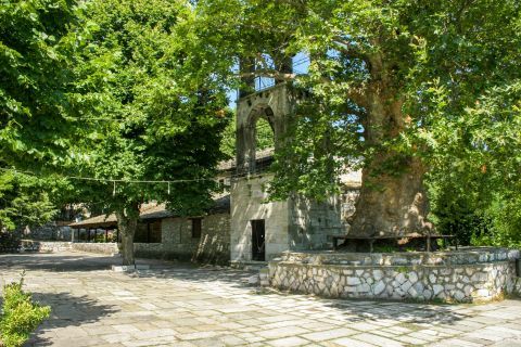 Kissos: The yard of Agia Marina church