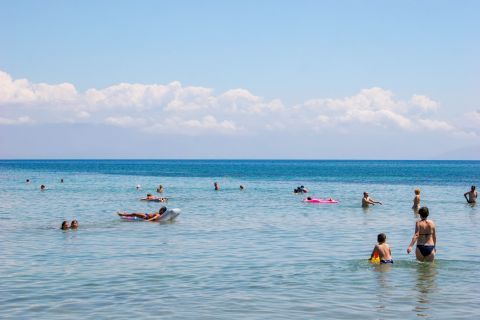 Moraitika: A popular place for swimming in Corfu