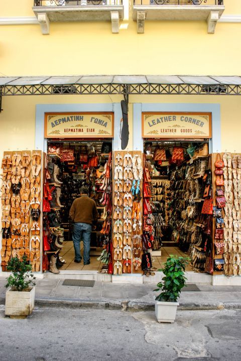 Monastiraki: A shop with leather products in Monastiraki