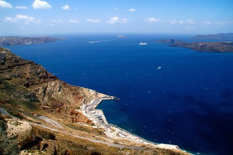 Athinios: Panoramic view of Athinios port and the Aegean sea