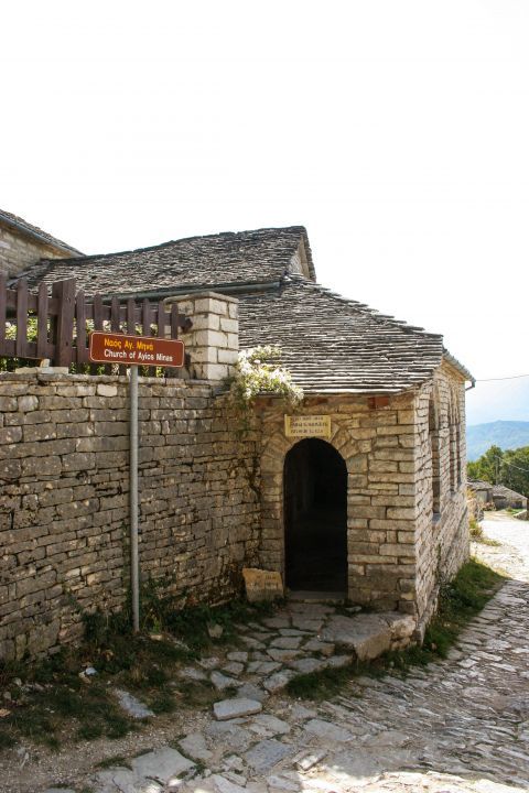 Monodendri: Agios Minas church. Monodendri village.