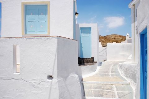 Chora: Whitewashed houses with blue doors