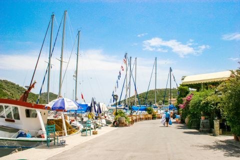 Sivota: The lovely port of the village provides a safe shelter for private yachts.