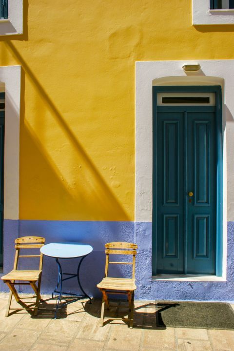 Town: Colorful corner in Symi Town.