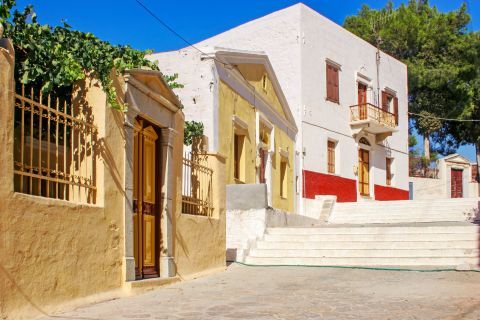 Town: Picturesque houses in Symi Town.