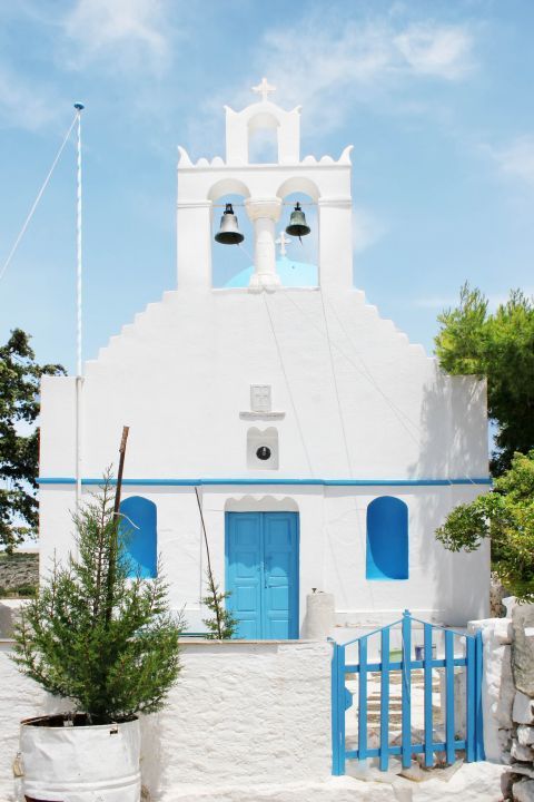 Agios Giorgios: A local church in white and blue colors