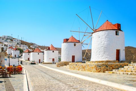 Town: Picturesque spot with white windmills