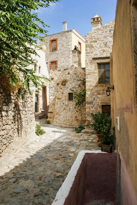 Kastro Monemvasias: Two-storey houses, constructed with stone.