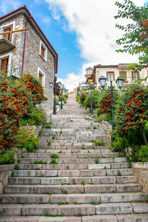 Town: A picturesque spot with stairs that lead to stone built houses.