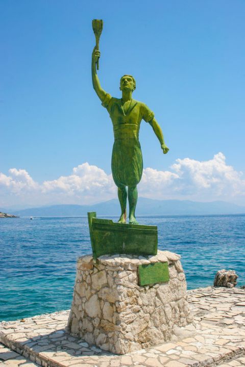 Gaios: The statue of a local hero, Giorgos Anemoyiannis.