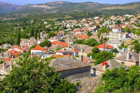 Theologos: Panoramic view of Theologos village.
