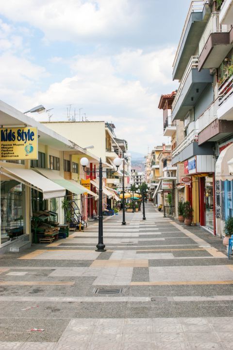 Town: A street with shops in Sparta.