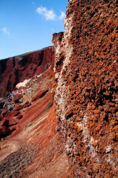 Red Beach: Red-colored cliffs