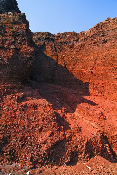 Red Beach: The red-colored soil of the beach