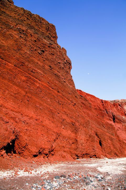 Red Beach: The red colored cliffs of the beach